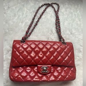 Chanel Patent Medium Double Flap Bag